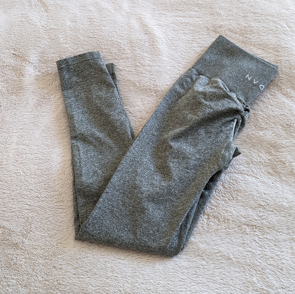 NVGTN Leggings Women Green Heather Seamless Scrunched Yoga Gym Leggings, S